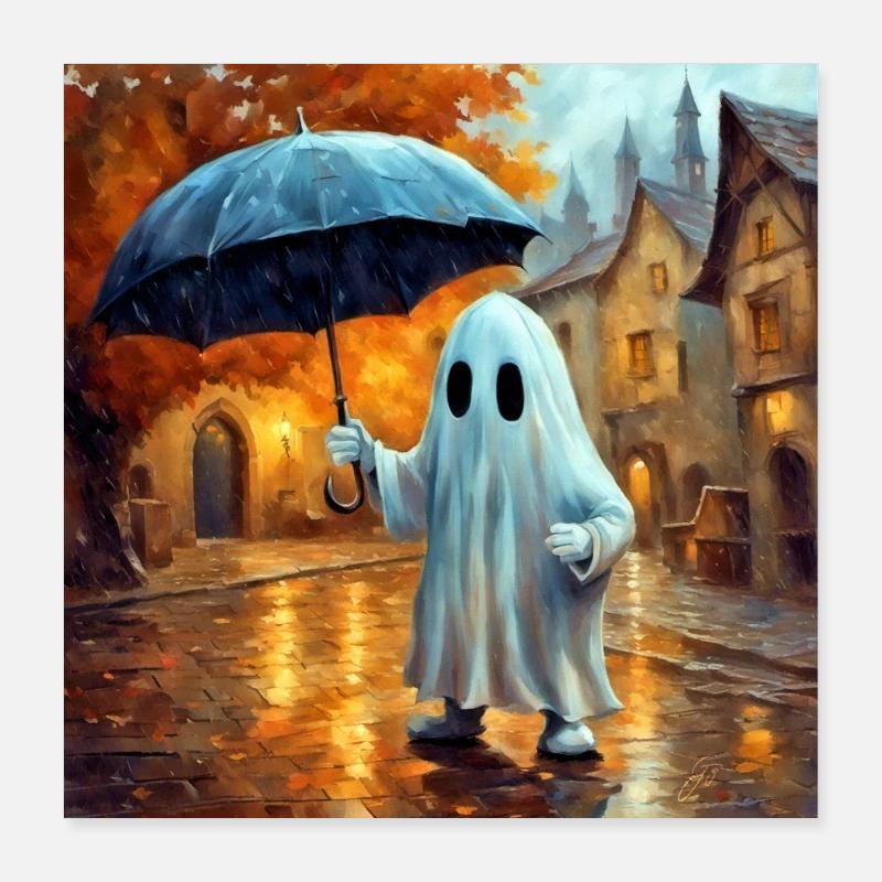 Ghost in the rain Poster 16" x 16" (40x40 cm)