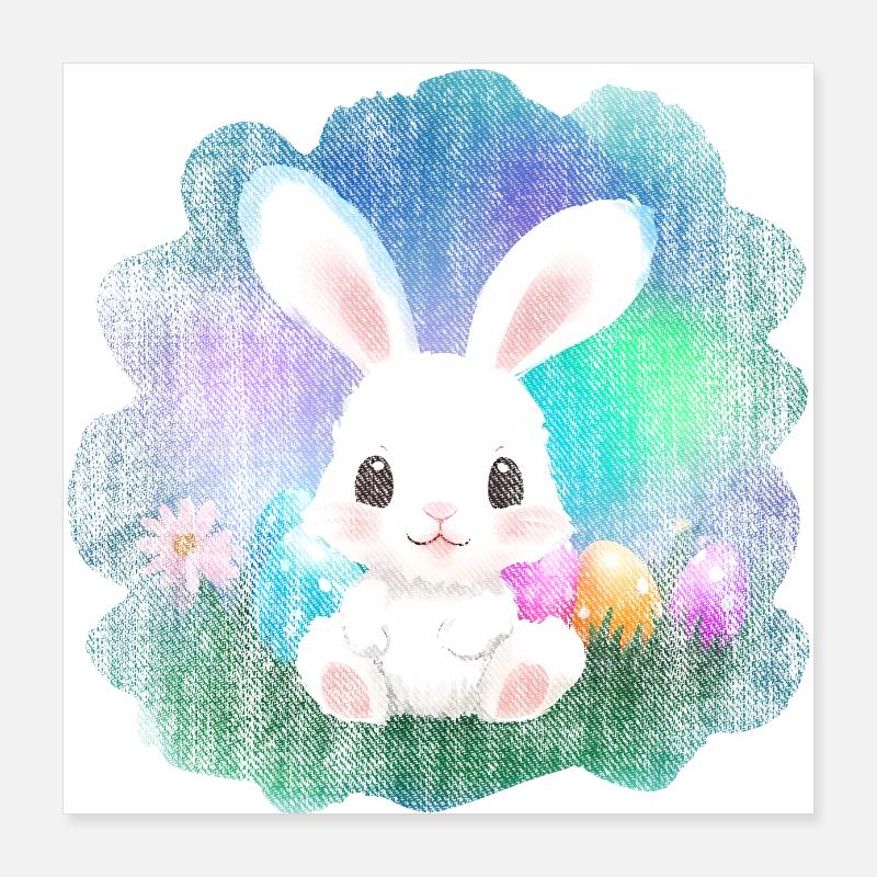 Easter Bunny Cute Poster 16" x 16" (40x40 cm)