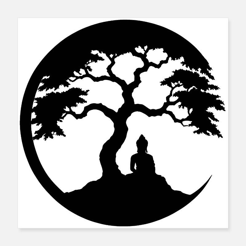 Buddha, Zen-Kreis Poster 40x40 cm