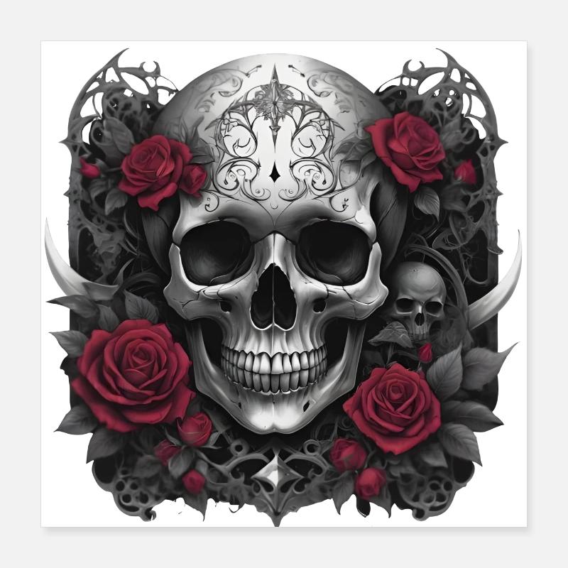 Gothic Skull Poster 16" x 16" (40x40 cm)