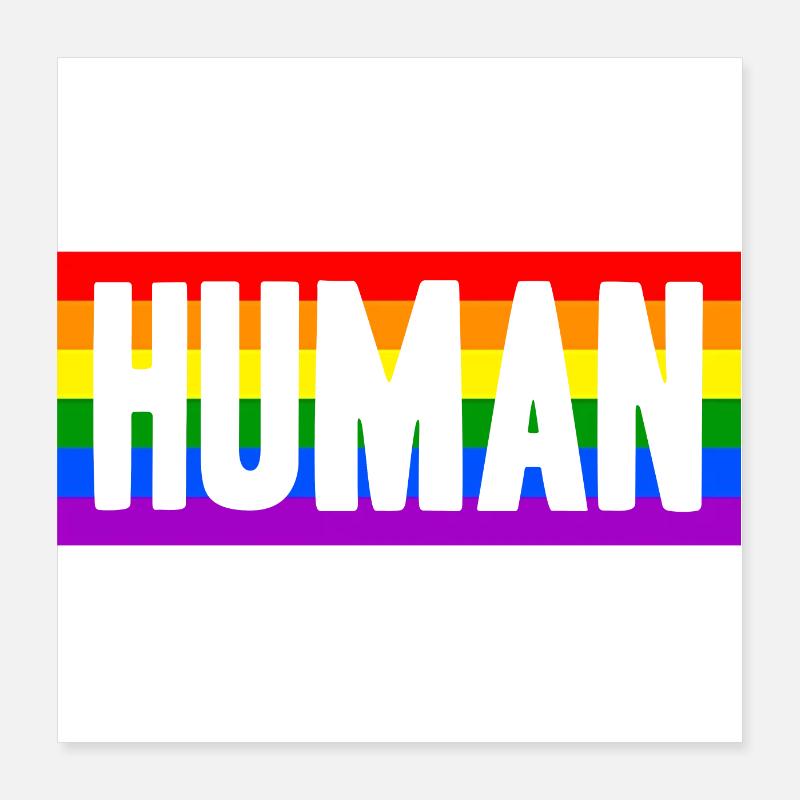 Human Mensch Regenbogen Geschenkidee Poster 40x40 cm
