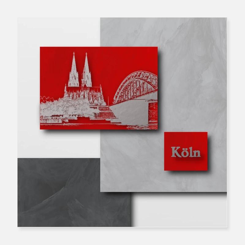 Affiche de la cathédrale de Cologne Poster 40 x 40 cm