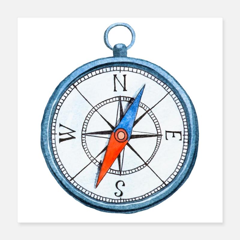 Kompass Poster 40x40 cm