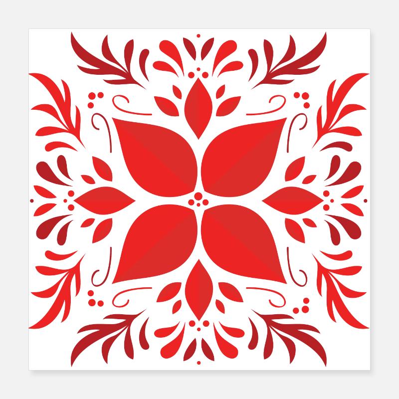 Étoile de Noël en rouge Poster 40 x 40 cm