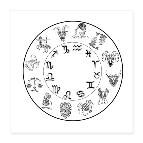 zodiaque 12 signes poster astrologie constellation - Poster 40 x 40 cm