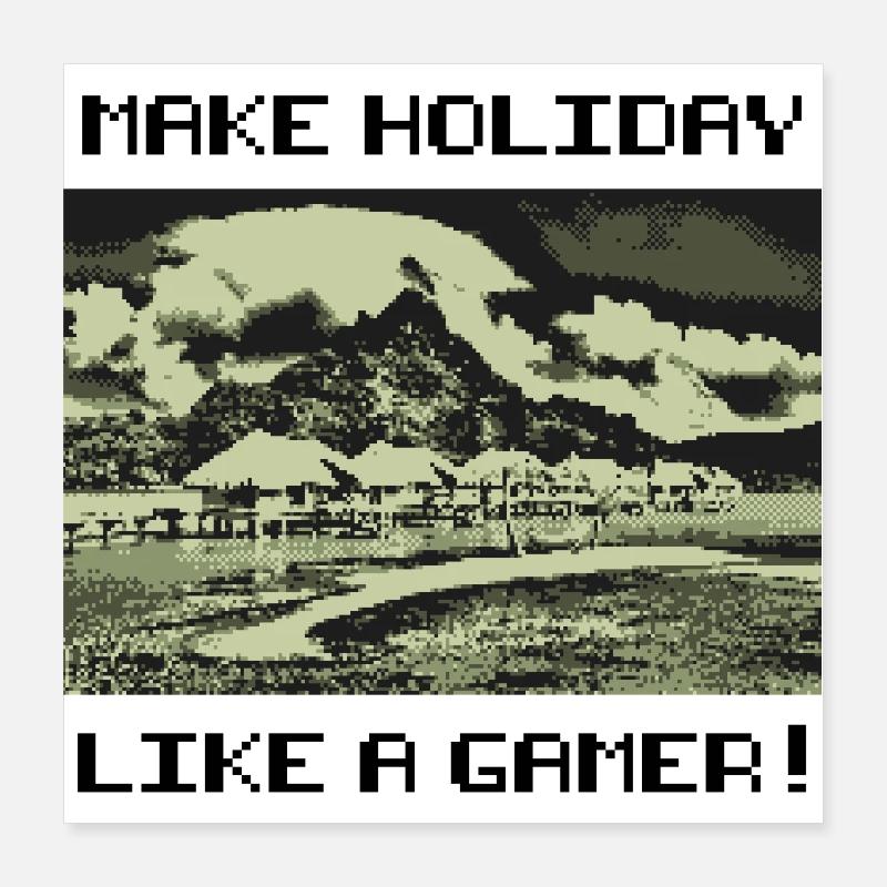 FAITES DES VACANCES COMME UN JEU (affiche) Poster 40 x 40 cm