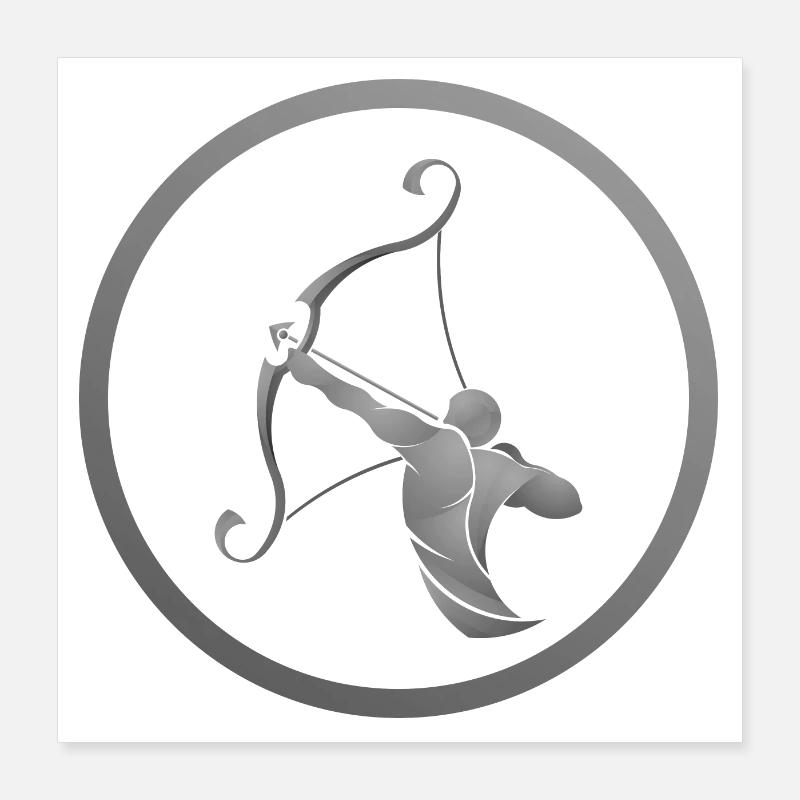 Sagittarius black and white Poster 16" x 16" (40x40 cm)