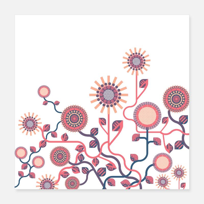Blumenwiese Poster 40x40 cm