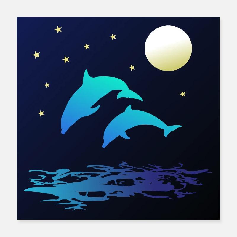 Dolphins Poster 16" x 16" (40x40 cm)