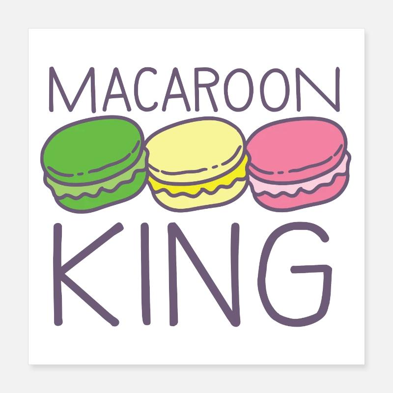 roi de macaron avec de jolis macarons colorés Poster 40 x 40 cm