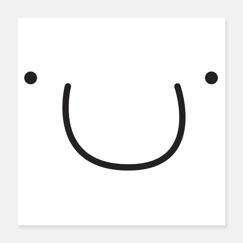 Visage souriant mignon Poster 40 x 40 cm