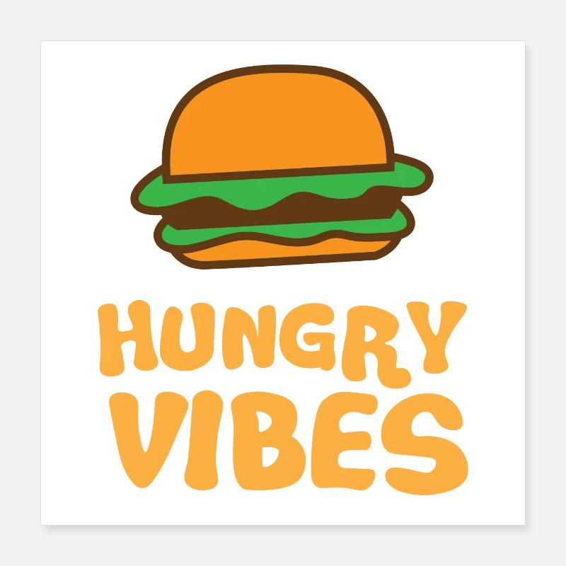 Hungrige Stimmung mit süßem Hamburger Poster 40x40 cm