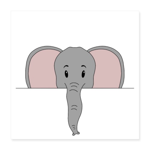 Elefant Marvin - Poster 40x40 cm