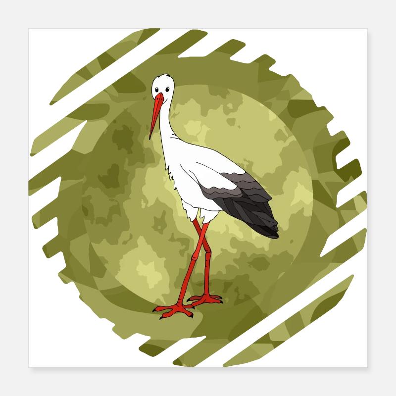 cigogne Poster 40 x 40 cm