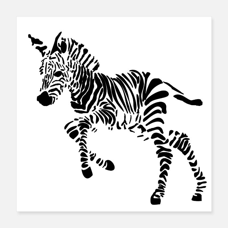 Zèbre Poster 40 x 40 cm