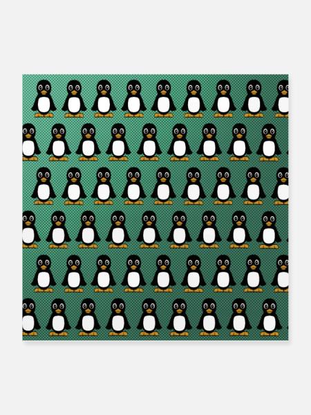 The Pinguin - Poster 40x40 cm - Weiß