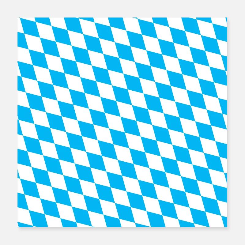Bavière Bavière Drapeau Bavière Chèque Diamants Poster 40 x 40 cm