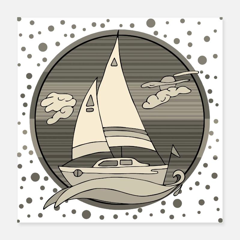 Segelboot Poster 40x40 cm