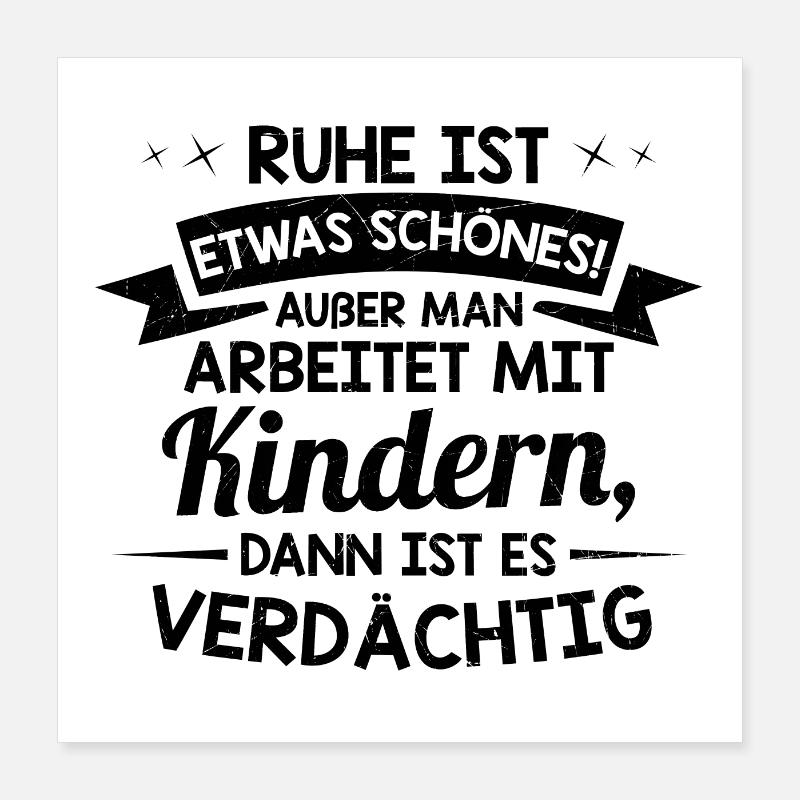 Erzieher Beruf | Erzieherin Kindergärtner Geschenk Poster 40x40 cm
