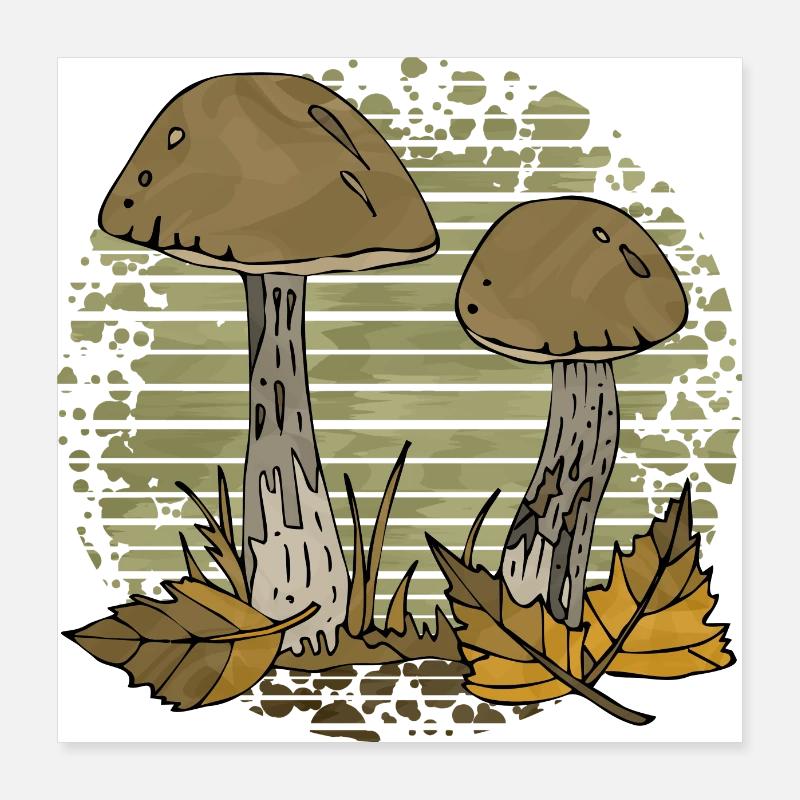 Champignons Poster 40 x 40 cm