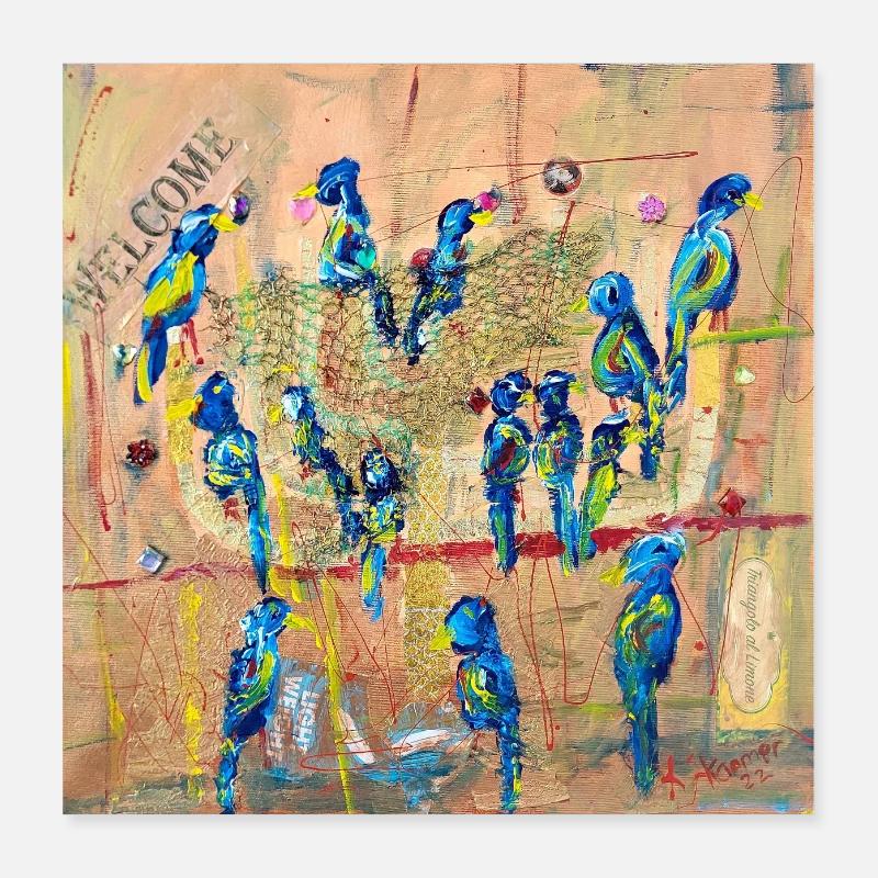 Parrots Poster 16" x 16" (40x40 cm)