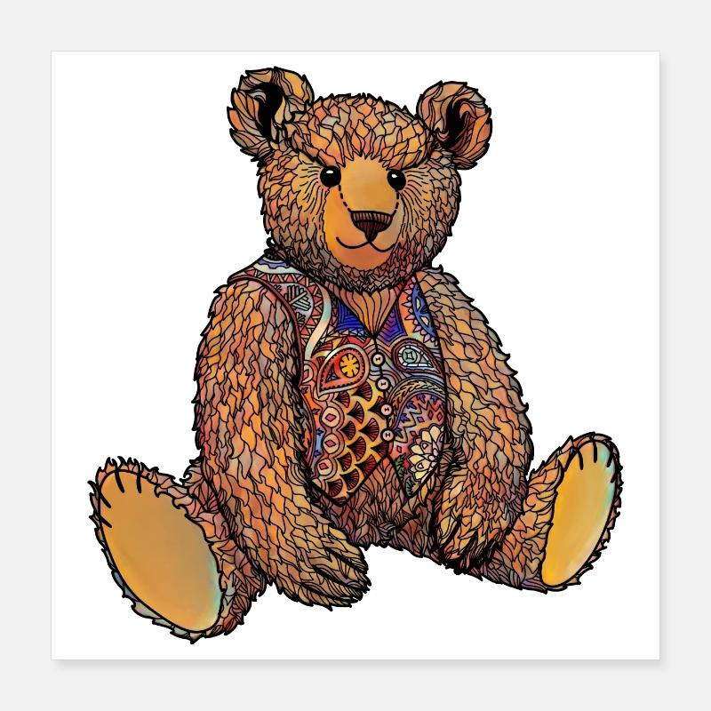 Aquarell Ted Poster 40x40 cm