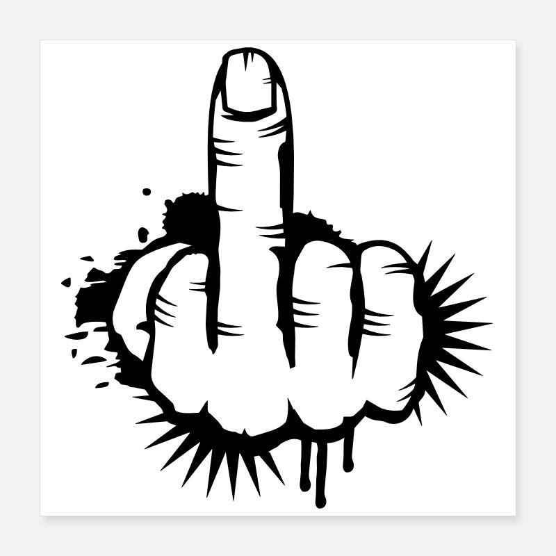 Le doigt d'honneur graffiti Poster 40 x 40 cm