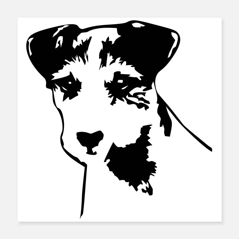 Parson Russell Terrier Kopf Poster 40x40 cm