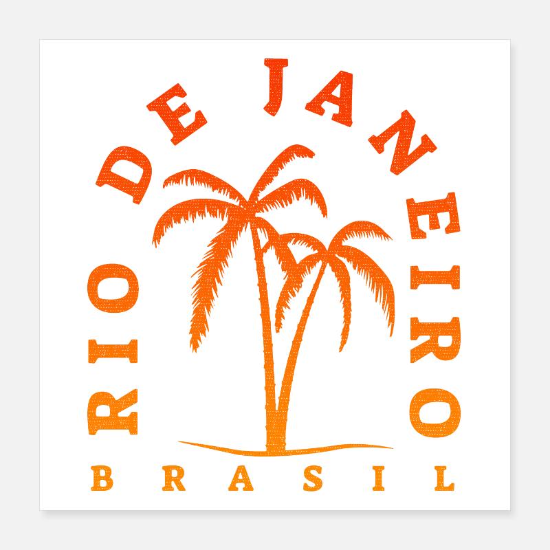 Rio De Janeiro | Brazil | Palm tree Poster 16" x 16" (40x40 cm)