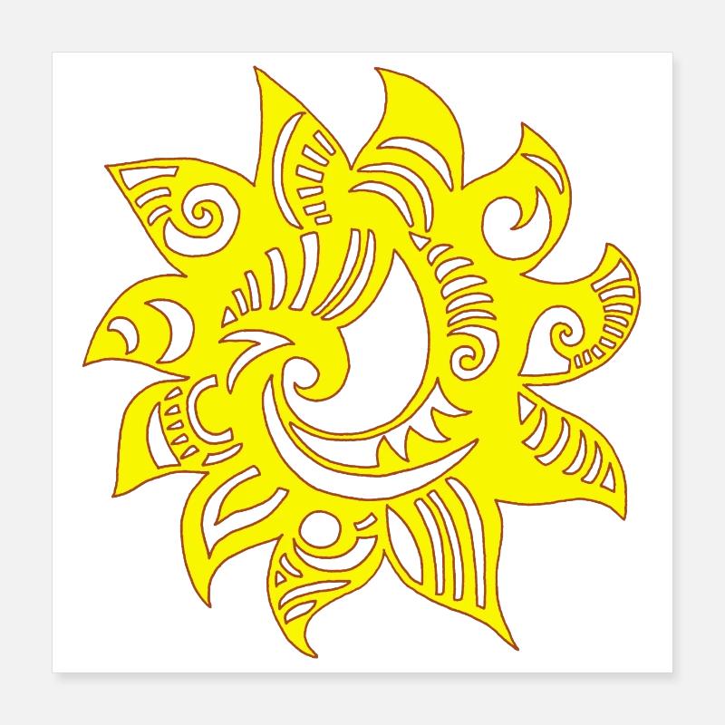 Soleil jaune étrange Poster 40 x 40 cm