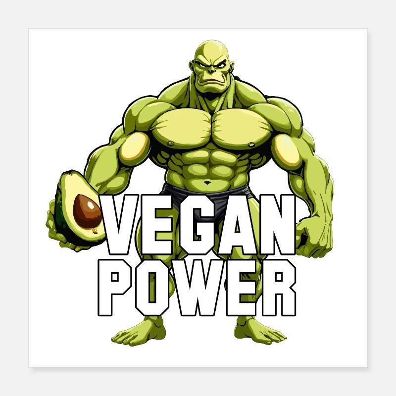 Cadeau de muscles de superaliments d’avocat végétalien Poster 40 x 40 cm
