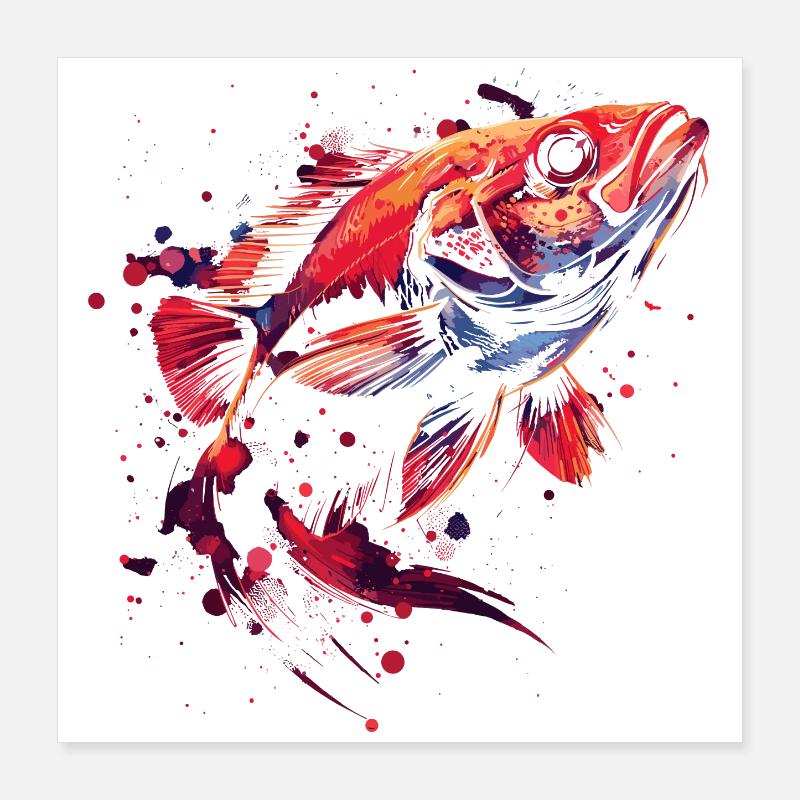 Fish Poster 16" x 16" (40x40 cm)