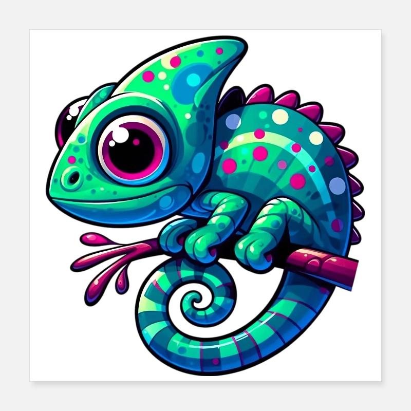 Chamäleon Poster 40x40 cm