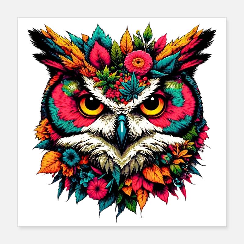 Hibou Poster 40 x 40 cm