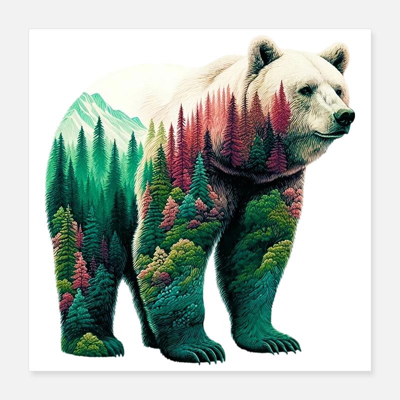 Bear Poster 16" x 16" (40x40 cm)