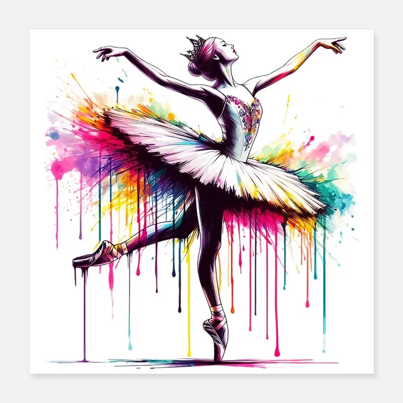 Ballet dancer with tutu Poster 16" x 16" (40x40 cm)