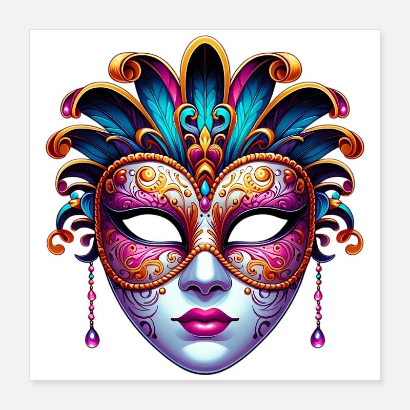 Masque du Carnaval de Venise Poster 40 x 40 cm