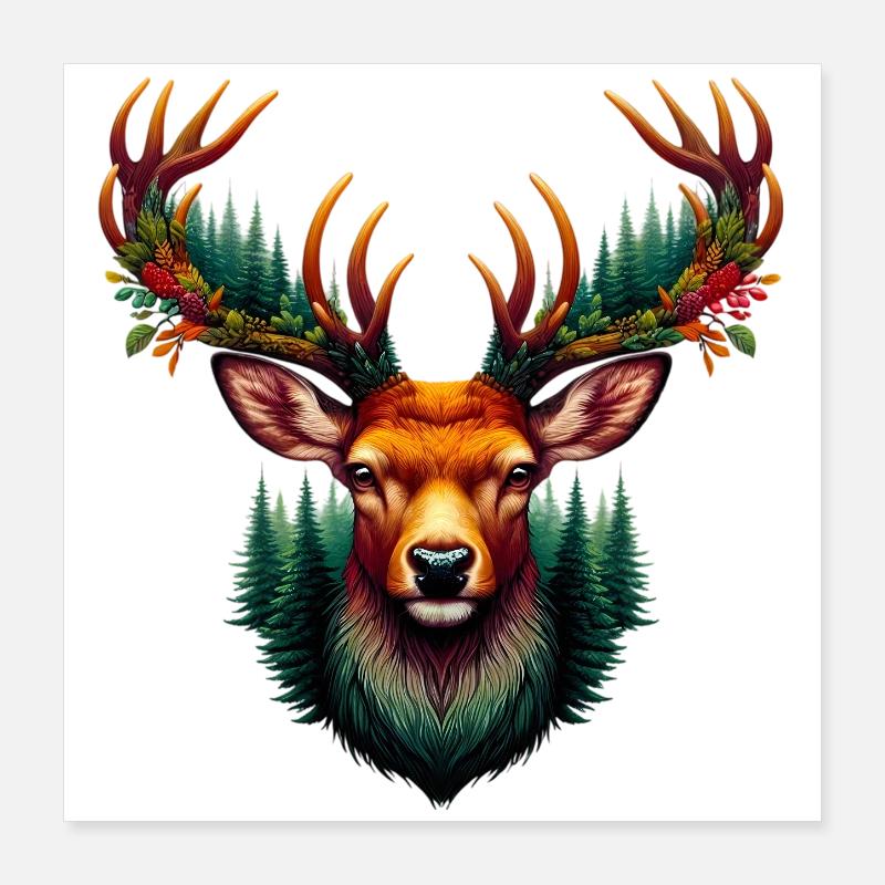 Hirsch Poster 40x40 cm