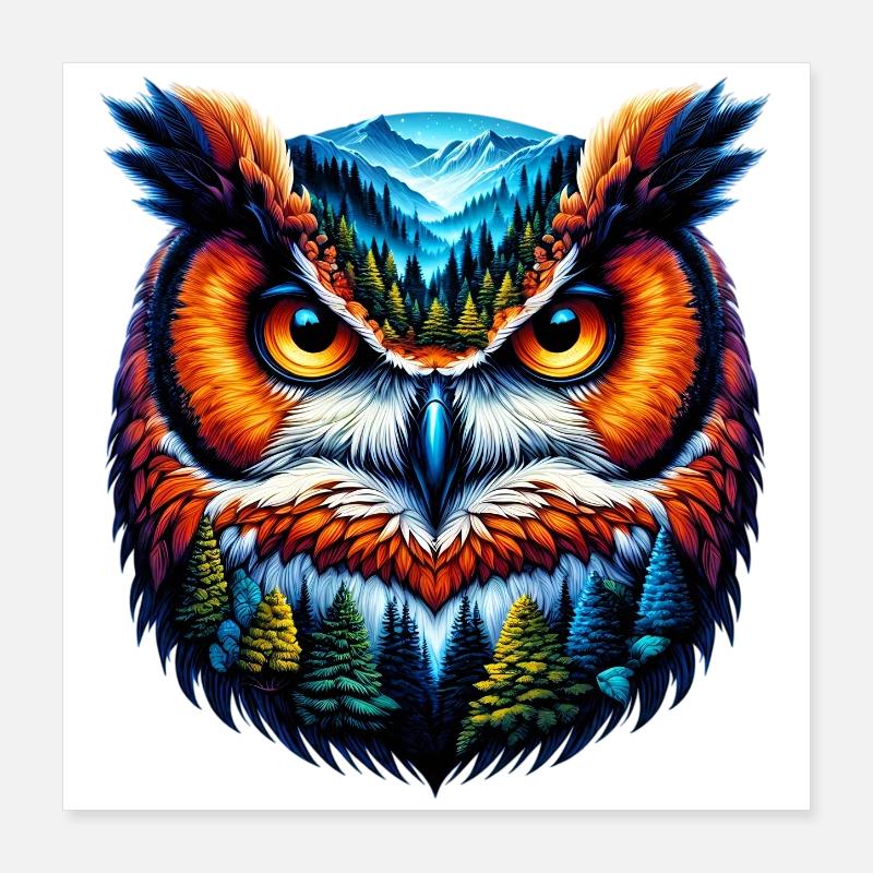 Owl Poster 16" x 16" (40x40 cm)