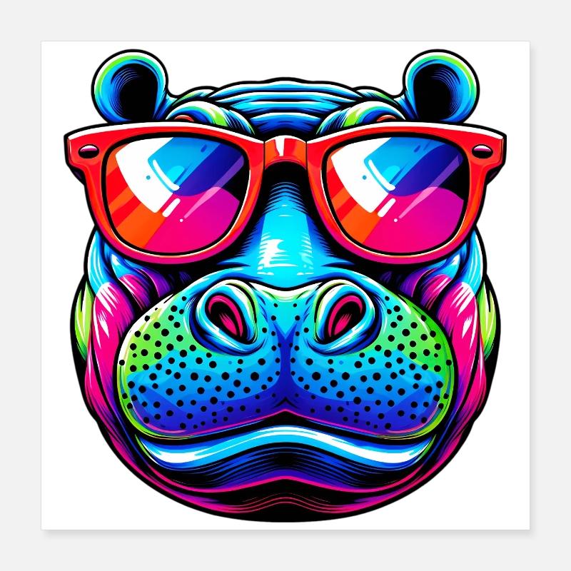 Nilpferd Poster 40x40 cm
