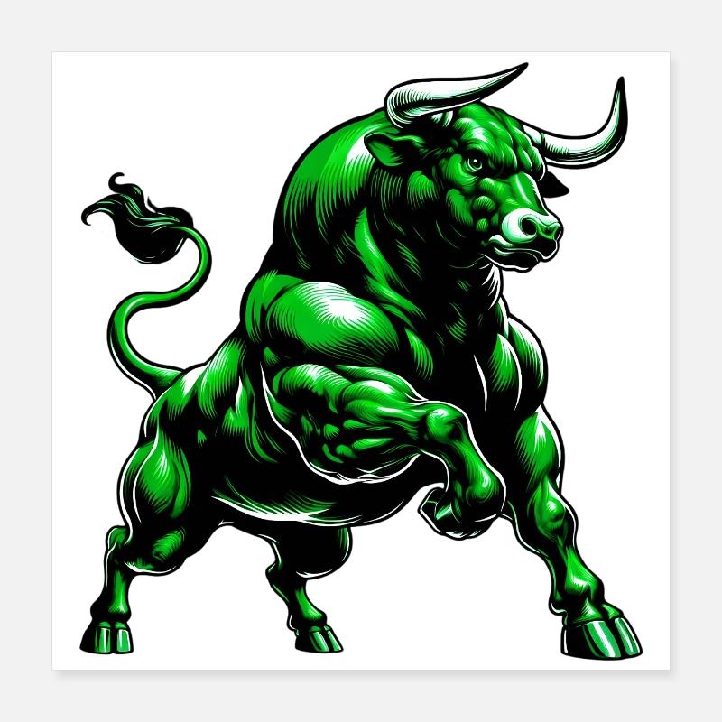 Bull Poster 16" x 16" (40x40 cm)