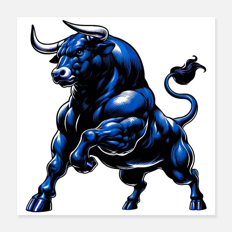 Bull Poster 16" x 16" (40x40 cm)