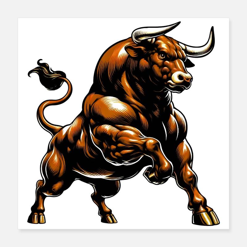 Stier Poster 40x40 cm
