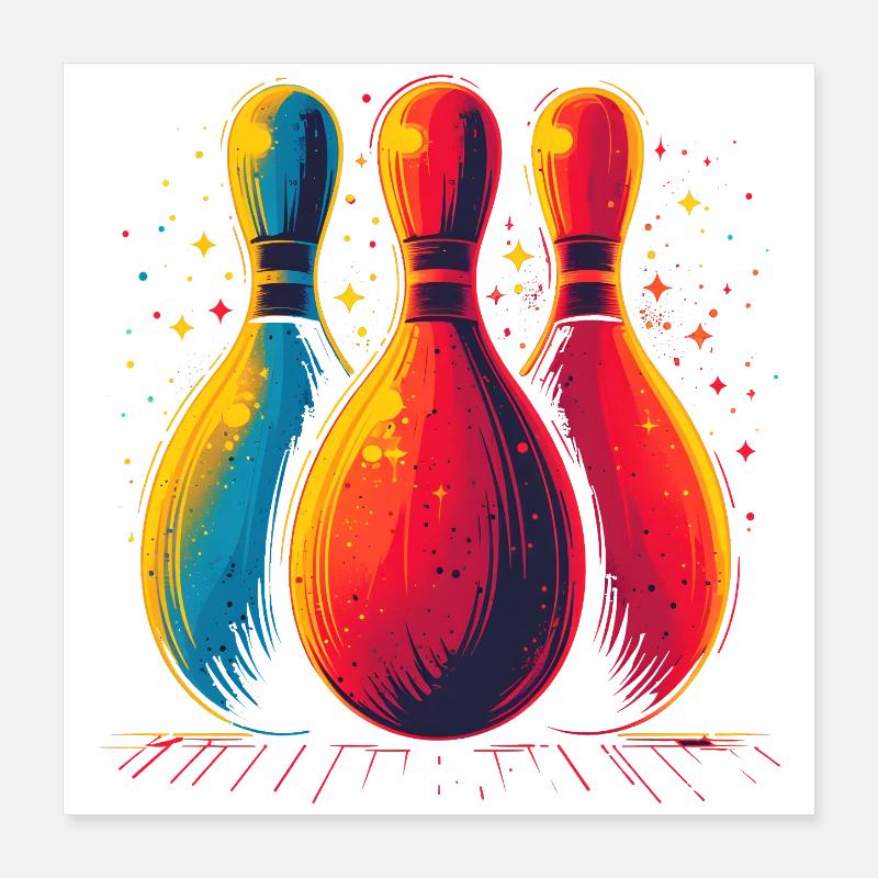 Look rétro bowling Poster 40 x 40 cm