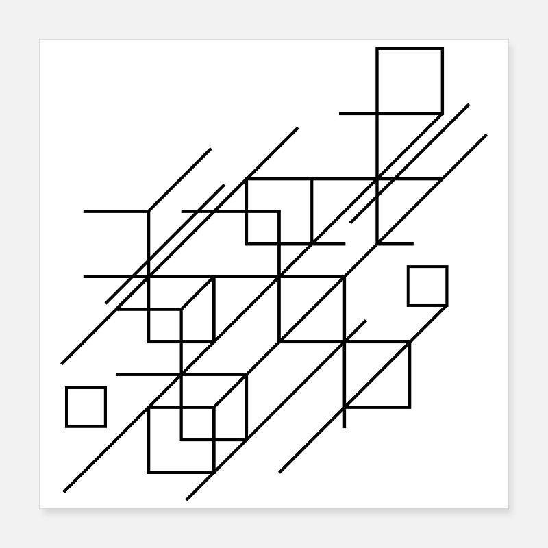 Conception de lignes géométriques Poster 40 x 40 cm