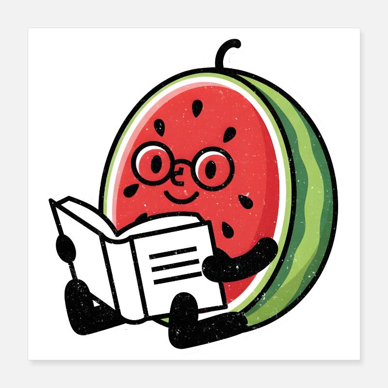 Watermelon Reading Hero Poster 16" x 16" (40x40 cm)