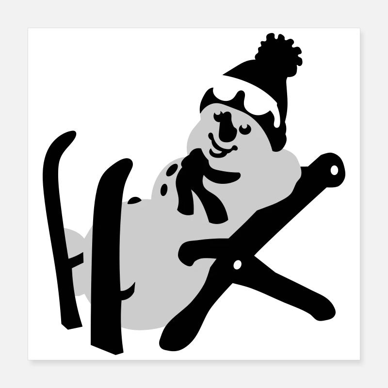 Schneemann Poster 40x40 cm