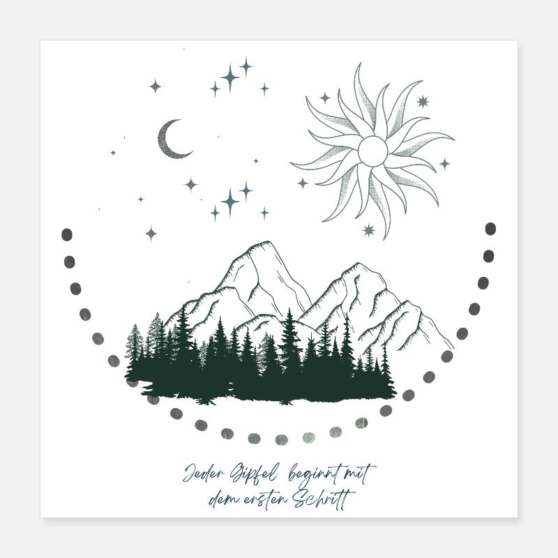 Gipfel Poster 40x40 cm