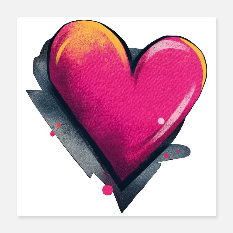 Graffiti de coeur Poster 40 x 40 cm