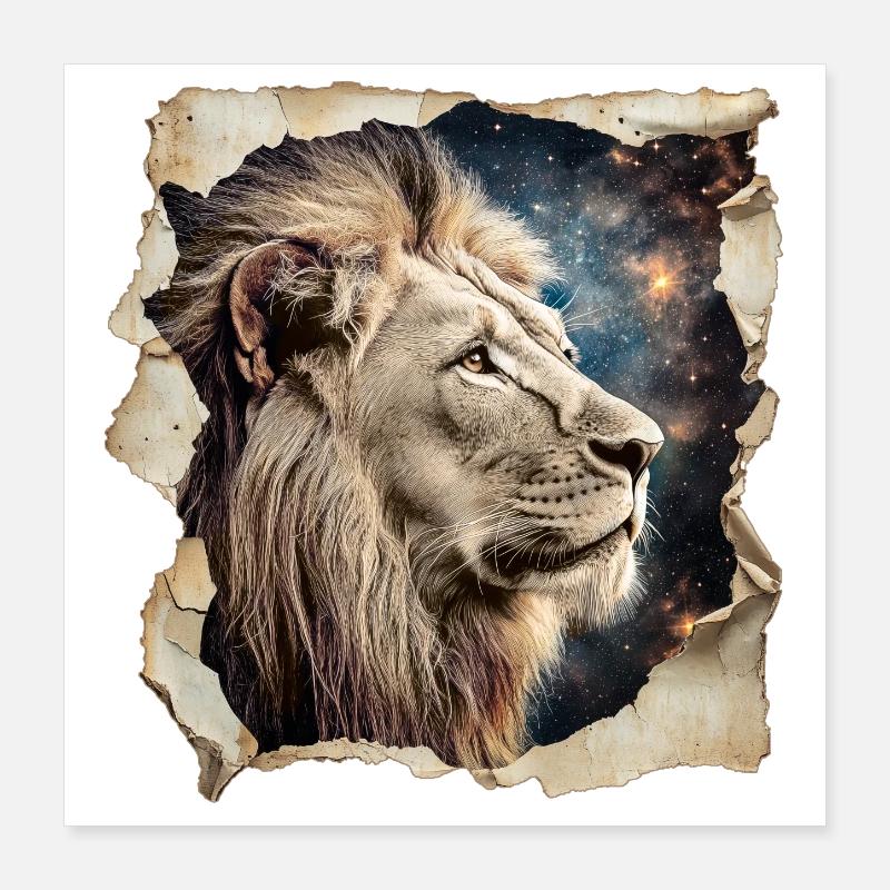 Lion Poster 40 x 40 cm